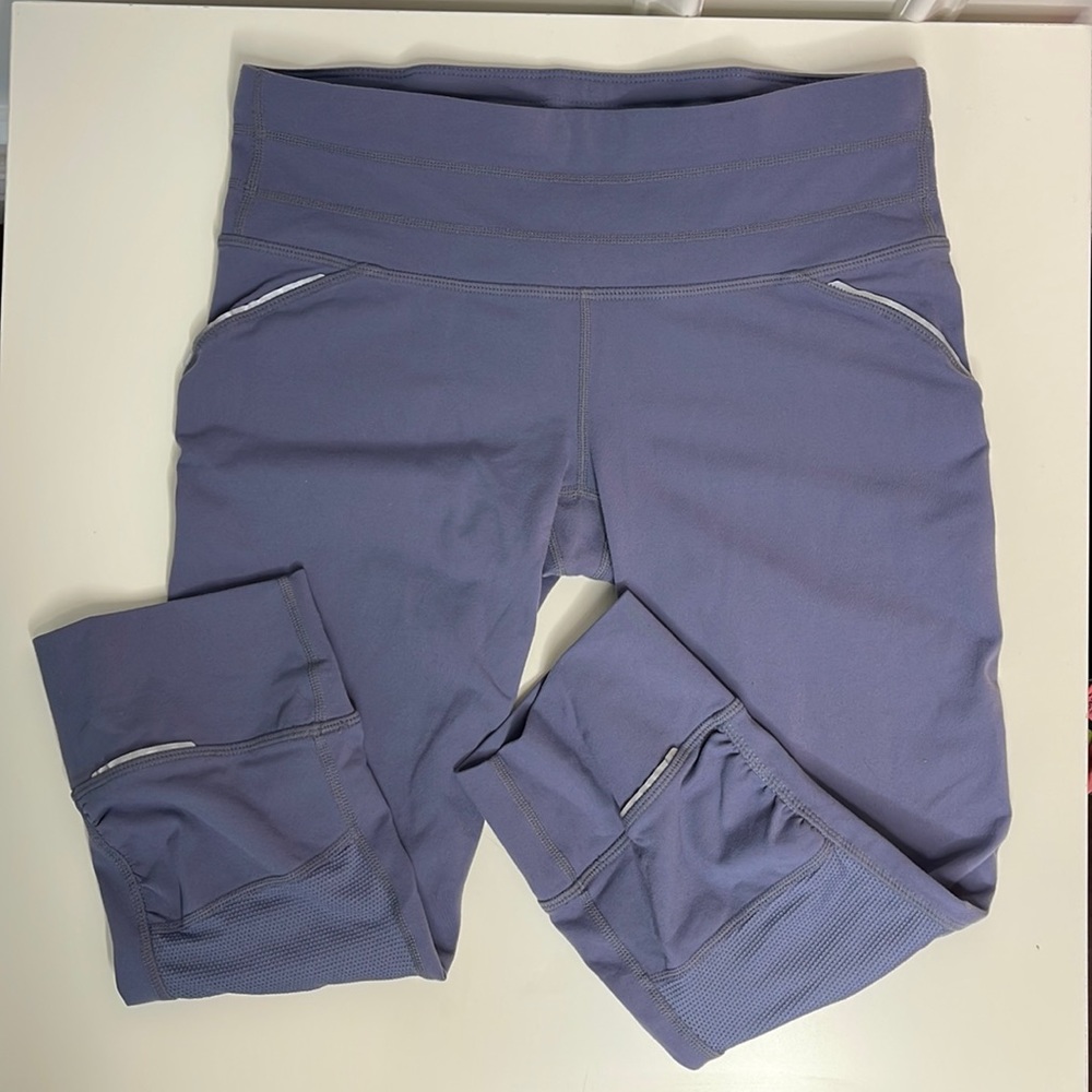 Athleta Cropped Leggings with mesh insert